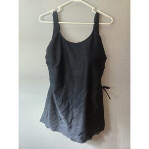 T.H.E. Women's Size 18 One Piece Flowing Black Swimsuit 965-60